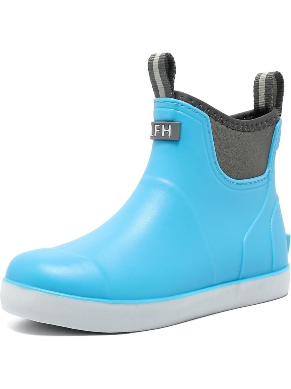 Women's Blue Polyvinyl Chloride Waterproof Deck Rain Anti Slip Ankle Booties
